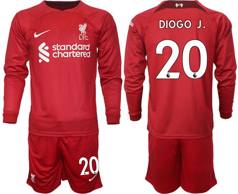 Men 2022-2023 Club Liverpool home long sleeves red #20 Soccer Jersey